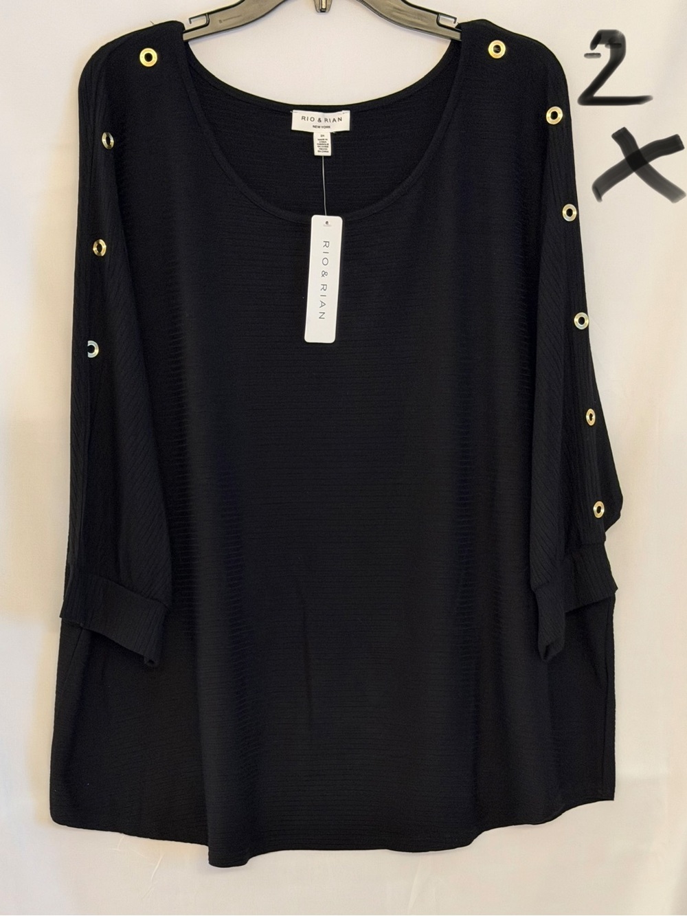 Black Eyelet Sleeve Tunic